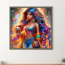 Load image into Gallery viewer, Diamond Painting - Full Round - Braided girl (40*40CM)
