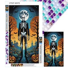 Load image into Gallery viewer, Diamond Painting - Full Round - Halloween night skeleton man (40*70CM)
