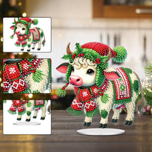 Load image into Gallery viewer, Christmas Table Top Diamond Painting Ornament Kits Home Decor (Winter Cow)
