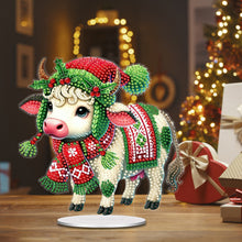 Load image into Gallery viewer, Christmas Table Top Diamond Painting Ornament Kits Home Decor (Winter Cow)
