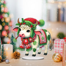 Load image into Gallery viewer, Christmas Table Top Diamond Painting Ornament Kits Home Decor (Winter Cow)
