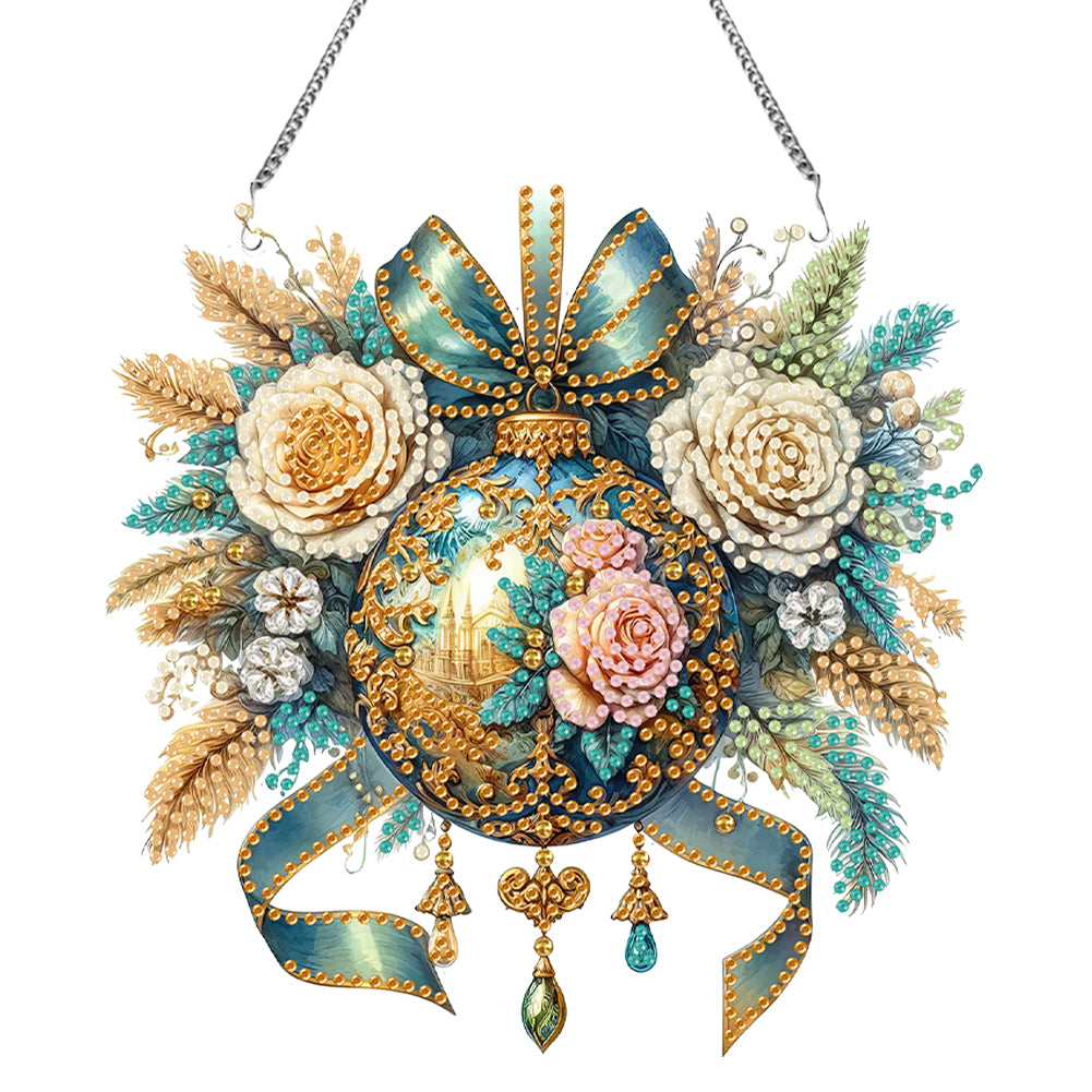 Acrylic Special Shape Christmas Ball DIY Diamond Art Pendant Kit for Wall Window