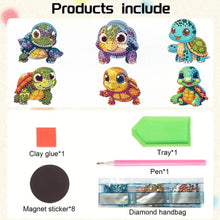 Load image into Gallery viewer, 6Pcs Acrylic Animals Diamond Painting Refrigerator Magnet for Fridge Whiteboards
