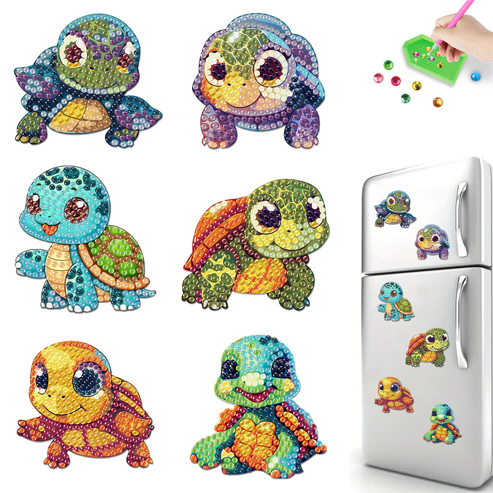 6Pcs Acrylic Animals Diamond Painting Refrigerator Magnet for Fridge Whiteboards