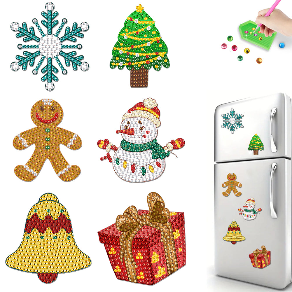 6Pcs Acrylic Animals Diamond Painting Refrigerator Magnet for Fridge Whiteboards