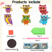 Load image into Gallery viewer, 6Pcs Acrylic Animals Diamond Painting Refrigerator Magnet for Fridge Whiteboards
