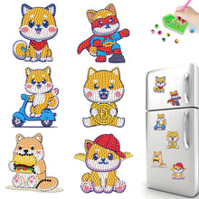 Load image into Gallery viewer, 6Pcs Acrylic Animals Diamond Painting Refrigerator Magnet for Fridge Whiteboards
