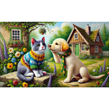 Load image into Gallery viewer, AB Diamond Painting - Full Round - Cats and dogs (45*75CM)
