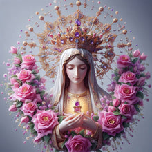 Load image into Gallery viewer, Diamond Painting - Full Round - Virgin Mary and roses (40*40CM)
