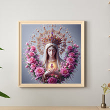 Load image into Gallery viewer, Diamond Painting - Full Round - Virgin Mary and roses (40*40CM)
