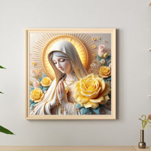Load image into Gallery viewer, Diamond Painting - Full Round - Yellow roses and Virgin Mary (40*40CM)
