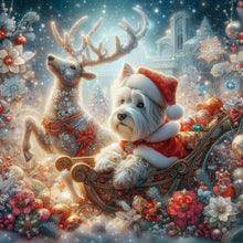 Load image into Gallery viewer, Diamond Painting - Full Round - Christmas Puppy (40*40CM)
