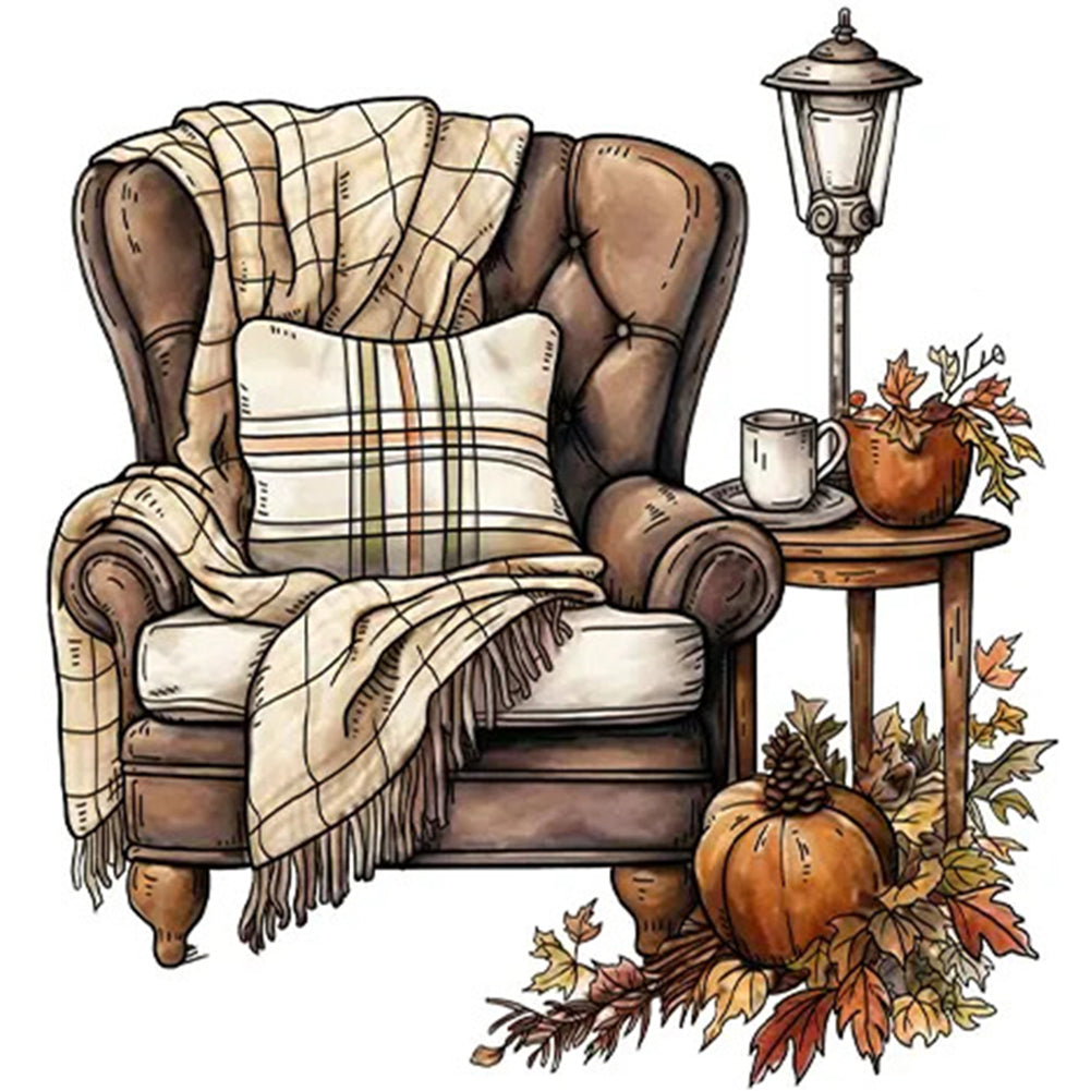 Diamond Painting - Full Round - Pumpkin sofa (30*30CM)