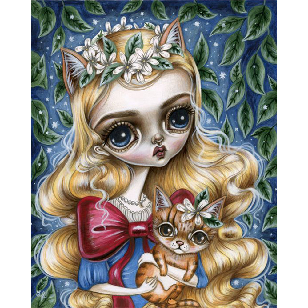 Diamond Painting - Full Round - Fox blonde girl (40*50CM)