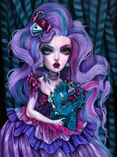 Load image into Gallery viewer, Diamond Painting - Full Round - Triangle beast and purple-haired girl (40*50CM)

