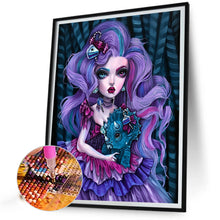 Load image into Gallery viewer, Diamond Painting - Full Round - Triangle beast and purple-haired girl (40*50CM)
