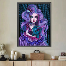 Load image into Gallery viewer, Diamond Painting - Full Round - Triangle beast and purple-haired girl (40*50CM)
