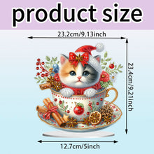 Load image into Gallery viewer, Acrylic Special Shape Christmas Cat Desktop Diamond Art Kits Bedroom Table Decor
