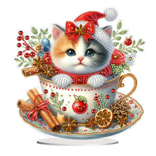 Load image into Gallery viewer, Acrylic Special Shape Christmas Cat Desktop Diamond Art Kits Bedroom Table Decor
