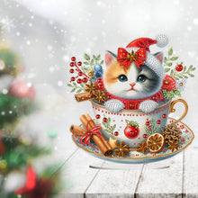 Load image into Gallery viewer, Acrylic Special Shape Christmas Cat Desktop Diamond Art Kits Bedroom Table Decor
