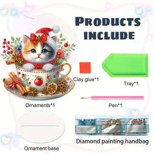 Load image into Gallery viewer, Acrylic Special Shape Christmas Cat Desktop Diamond Art Kits Bedroom Table Decor
