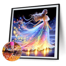 Load image into Gallery viewer, AB Diamond Painting - Full Round - Girl in a long skirt on the beach (40*40CM)

