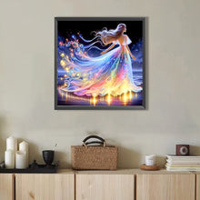 Load image into Gallery viewer, AB Diamond Painting - Full Round - Girl in a long skirt on the beach (40*40CM)

