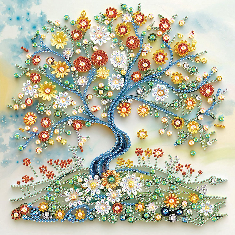 Diamond Painting - Partial Special Shaped - Quilling tree of life (30*30CM)