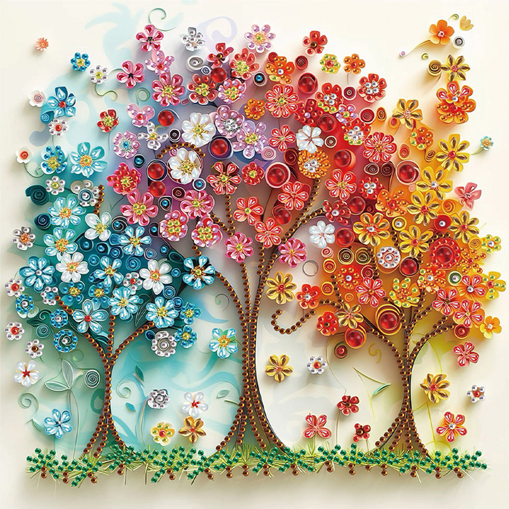 Diamond Painting - Partial Special Shaped - Quilling tree of life (30*30CM)