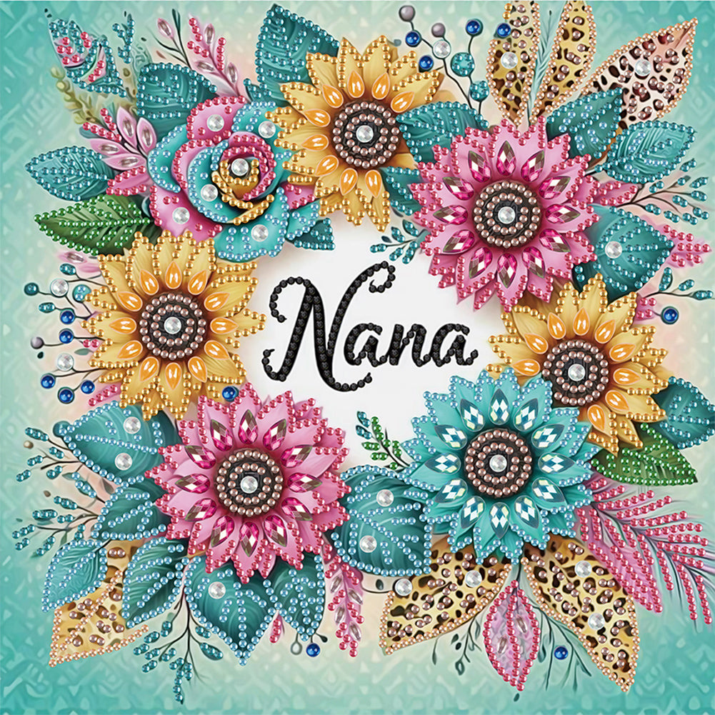 Diamond Painting - Partial Special Shaped - Flower nana (30*30CM)