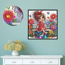 Load image into Gallery viewer, Diamond Painting - Partial Special Shaped - Cute little girl (30*30CM)
