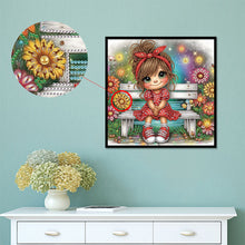 Load image into Gallery viewer, Diamond Painting - Partial Special Shaped - Cute little girl (30*30CM)

