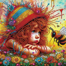 Load image into Gallery viewer, Diamond Painting - Partial Special Shaped - Cute little girl (30*30CM)
