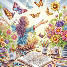 Load image into Gallery viewer, Diamond Painting - Partial Special Shaped - Cute little girl (30*30CM)
