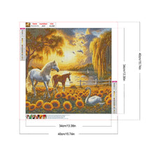 Load image into Gallery viewer, Diamond Painting - Full Round - Horse in a sunflower field (40*40CM)
