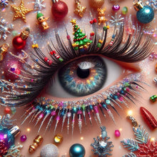 Load image into Gallery viewer, Diamond Painting - Full Round - Eyes with Christmas eyeshadow (40*40CM)
