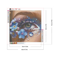 Load image into Gallery viewer, Diamond Painting - Full Round - Blue flowers decorate eyes (40*40CM)
