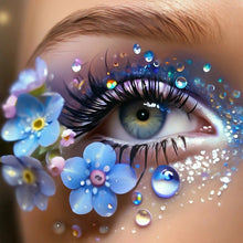 Load image into Gallery viewer, Diamond Painting - Full Round - Blue flowers decorate eyes (40*40CM)
