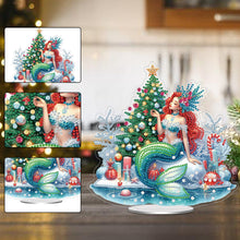 Load image into Gallery viewer, Acrylic Special Shape Xmas Tree Mermaid Table Top Diamond Painting Ornament Kits
