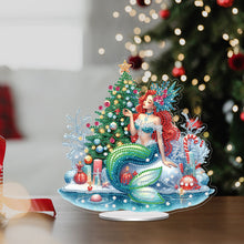 Load image into Gallery viewer, Acrylic Special Shape Xmas Tree Mermaid Table Top Diamond Painting Ornament Kits
