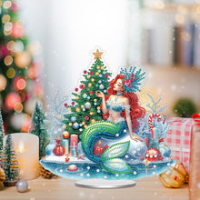 Load image into Gallery viewer, Acrylic Special Shape Xmas Tree Mermaid Table Top Diamond Painting Ornament Kits

