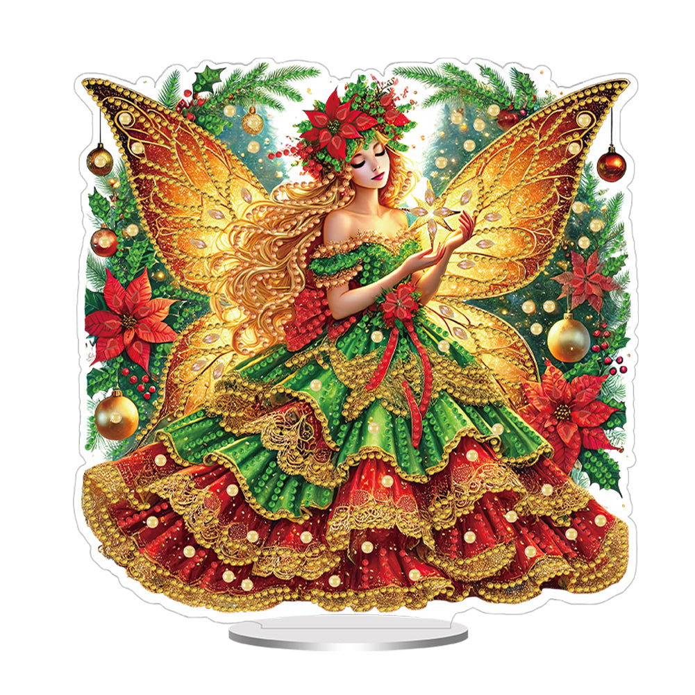 Acrylic Special Shape Xmas Tree Mermaid Table Top Diamond Painting Ornament Kits