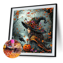 Load image into Gallery viewer, Diamond Painting - Full Round - Halloween Witch Crow Pumpkin (40*40CM)
