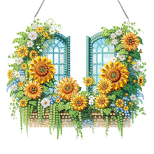 Load image into Gallery viewer, Acrylic DIY Diamond Painting Hanging Pendant Home Decor (Sunflower Window)
