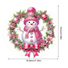 Load image into Gallery viewer, Acrylic DIY Diamond Painting Hanging Pendant Home Decor (Snowman Wreath)
