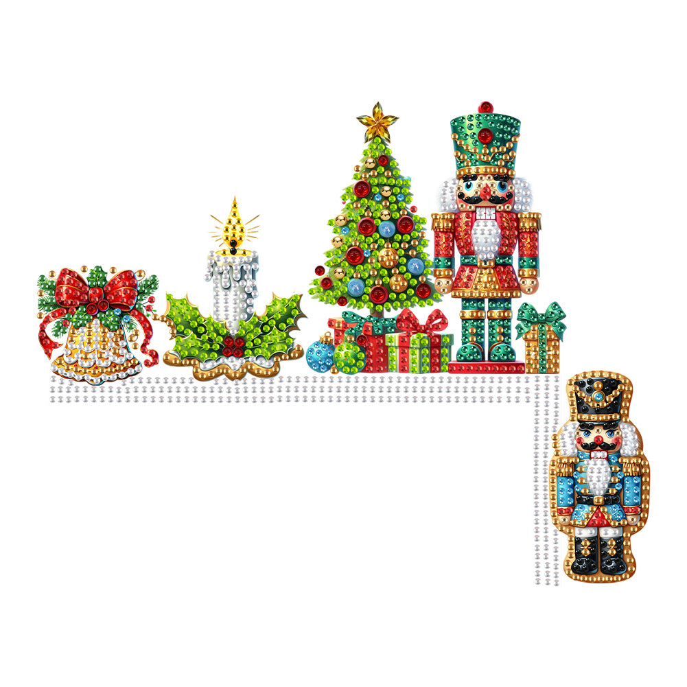 Wooden Christmas Nutcracker Diamond Painting Door Topper Decor Party Ornament