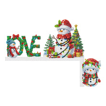 Load image into Gallery viewer, Wooden Christmas Snowman Diamond Painting Door Topper Decor for Party Ornament
