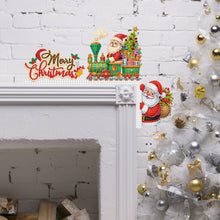 Load image into Gallery viewer, Wooden Santa Claus 5D DIY Diamond Painting Door Topper Decor for Party Ornament
