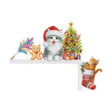 Load image into Gallery viewer, Wooden Christmas Cat DIY Diamond Painting Door Topper Decor for Party Ornament
