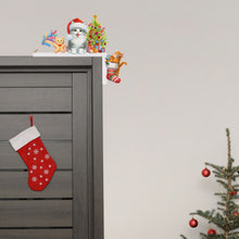 Load image into Gallery viewer, Wooden Christmas Cat DIY Diamond Painting Door Topper Decor for Party Ornament
